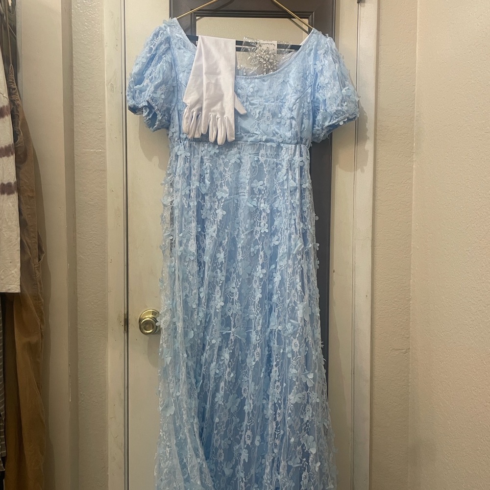 Regal blue lace dress